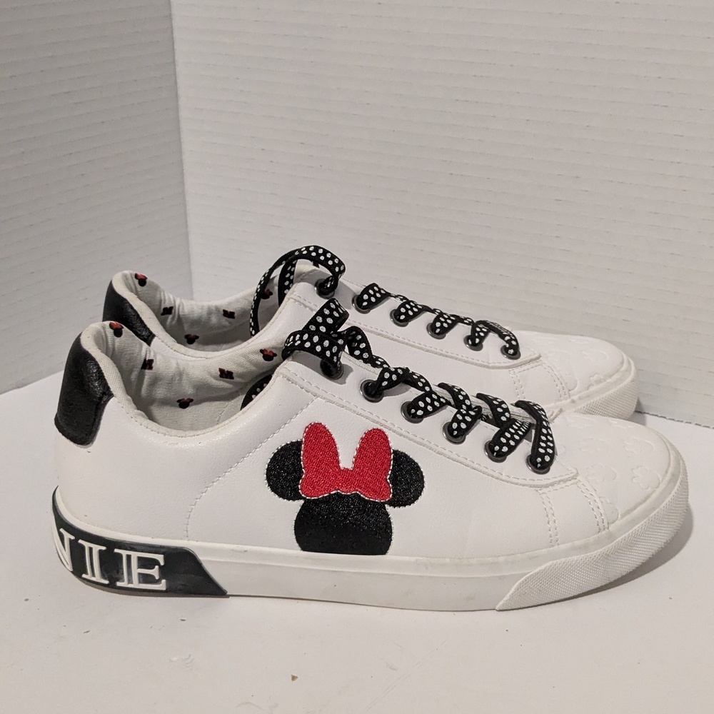 Women's White and Black Minnie Mouse Shoes